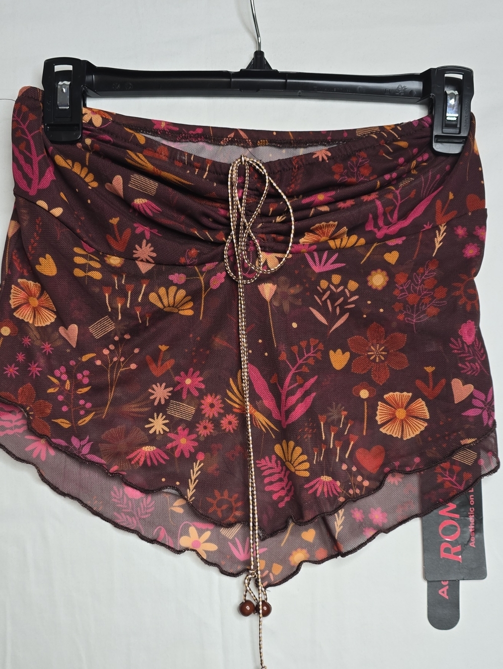 Romwe Tube Top Crop Strapless Floral